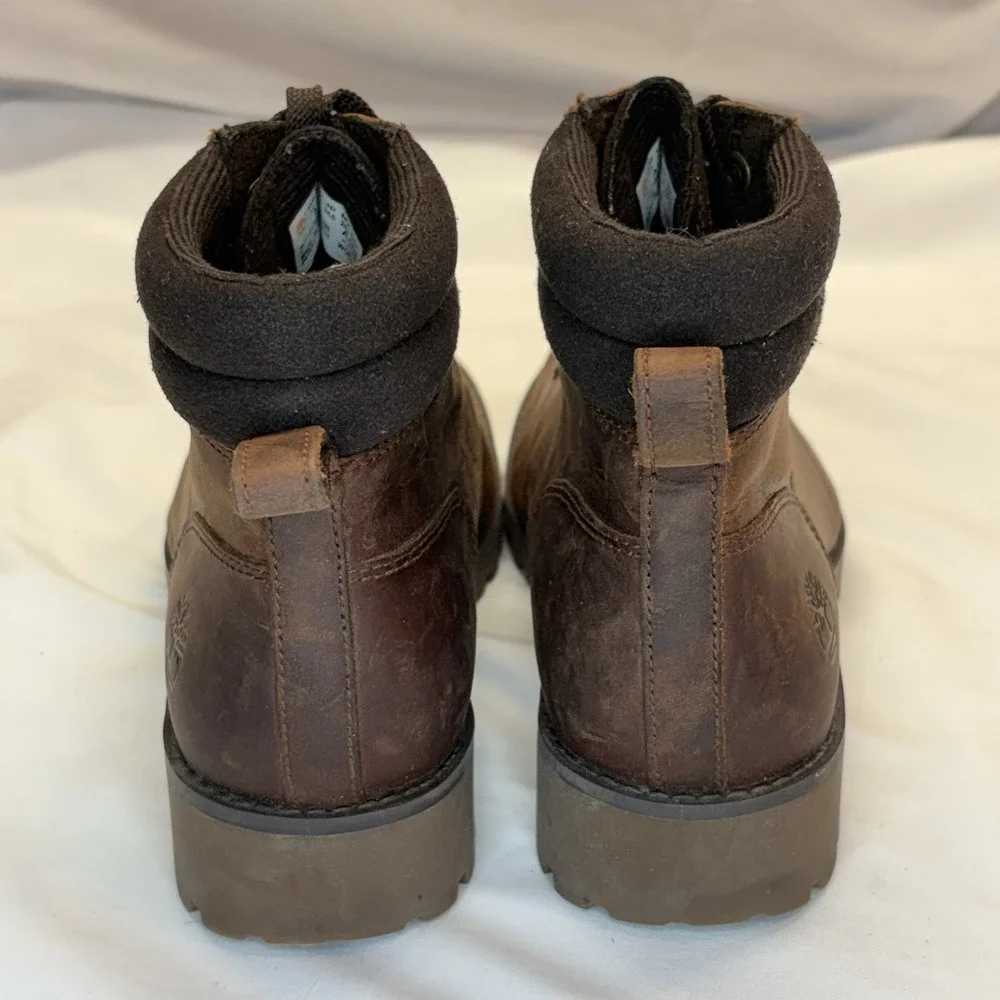 Timberland Boots Womens 7.5 Brown Leather Ellendale Ankle Combat Hiking Lug Sole